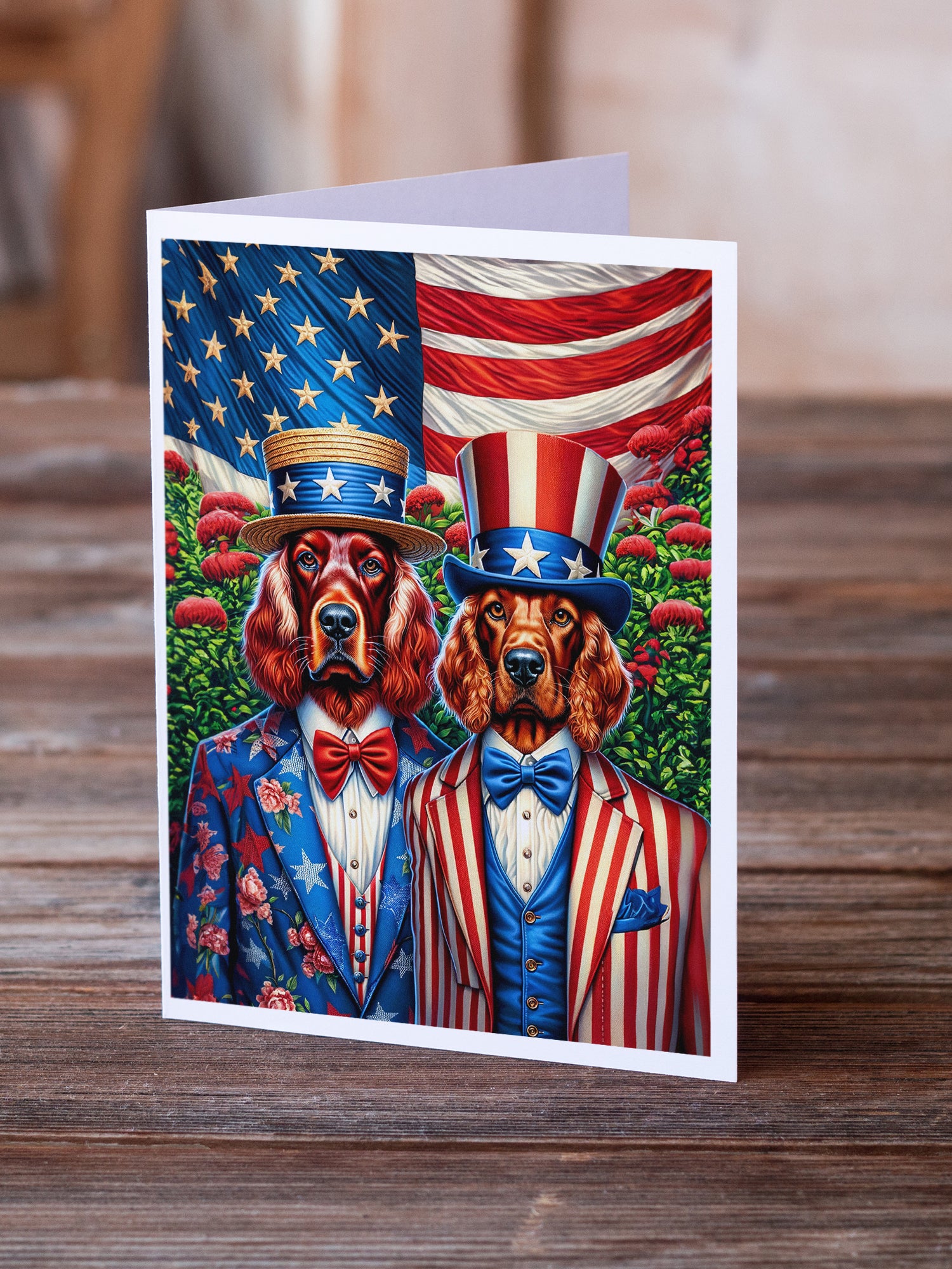 All American Irish Setter Greeting Cards Pack of 8