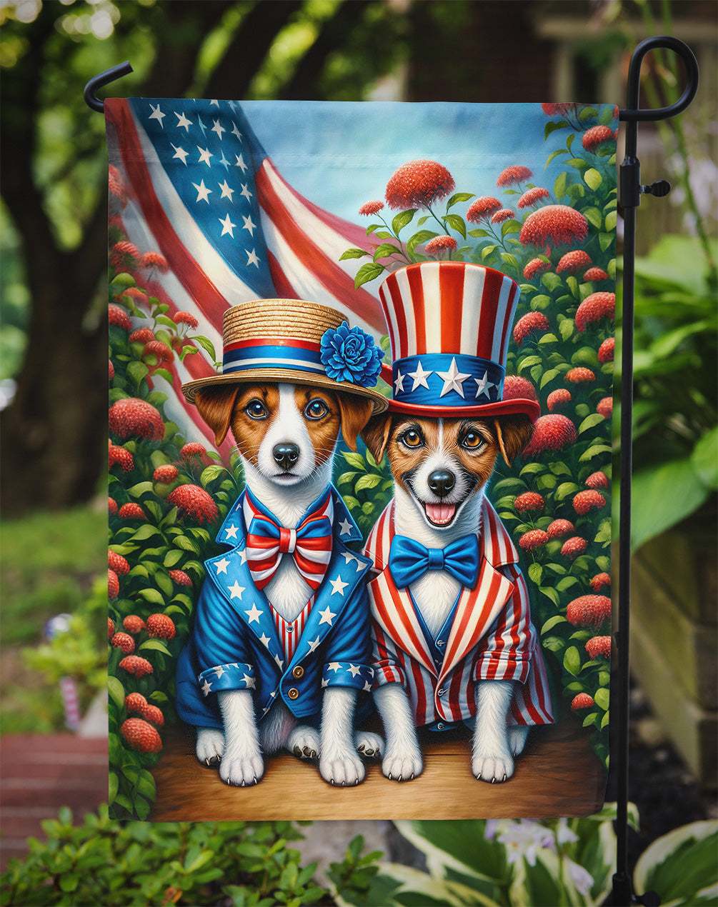 All American Jack Russell Terrier Garden Flag