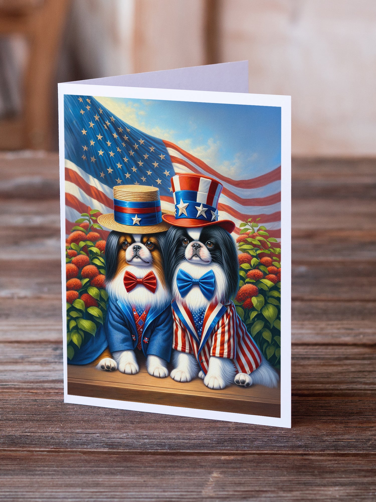 Buy this All American Japanese Chin Greeting Cards Pack of 8