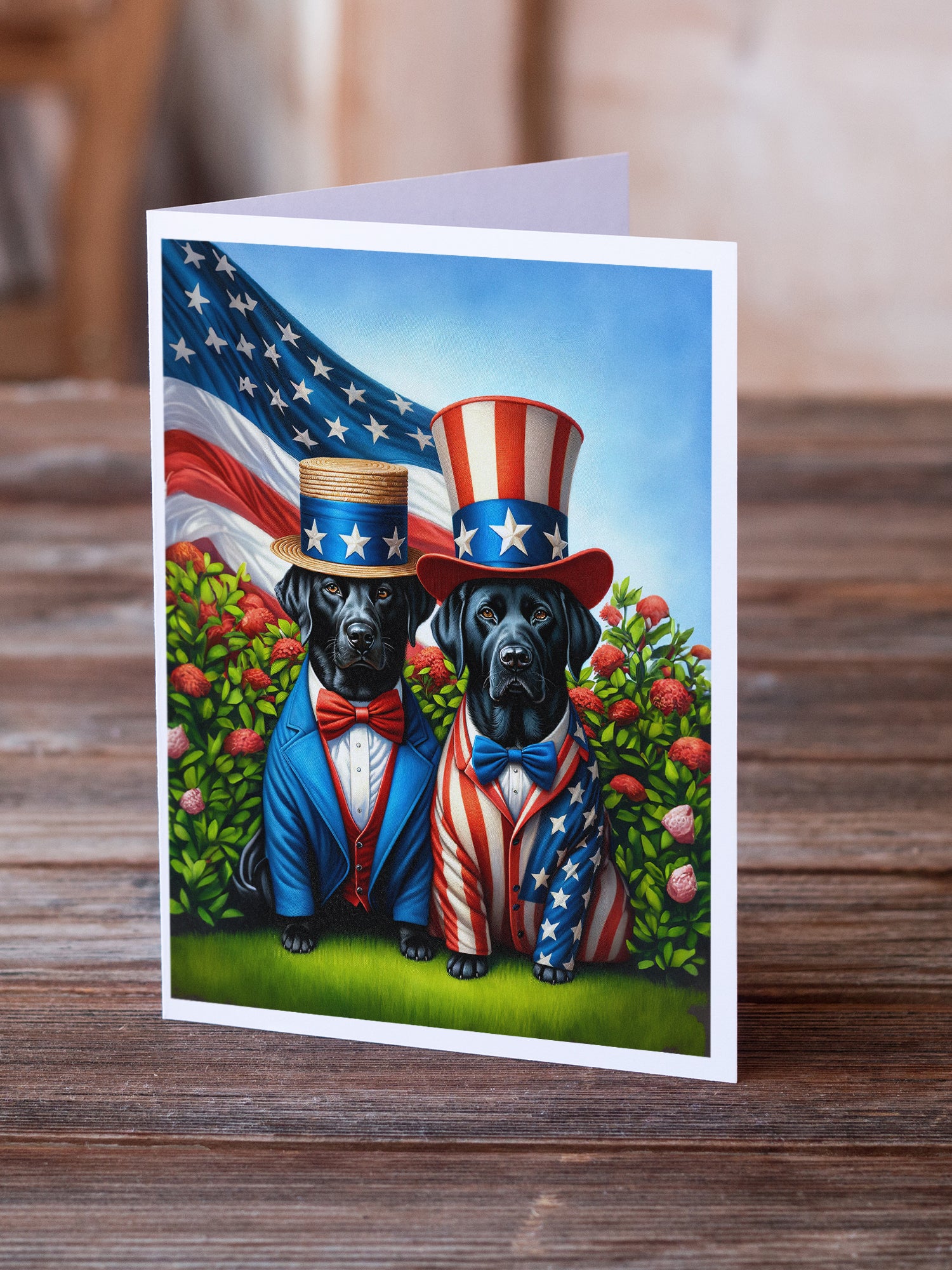 All American Labrador Retriever Greeting Cards Pack of 8