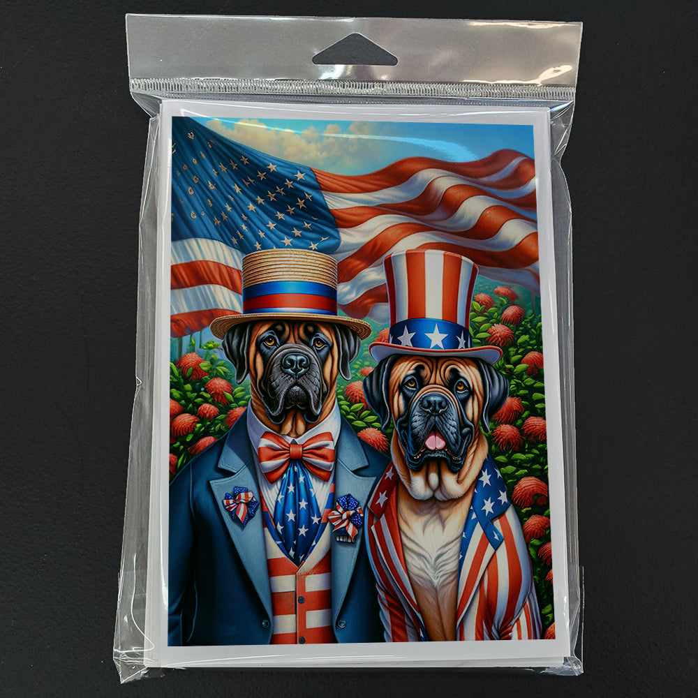 All American Mastiff Greeting Cards Pack of 8