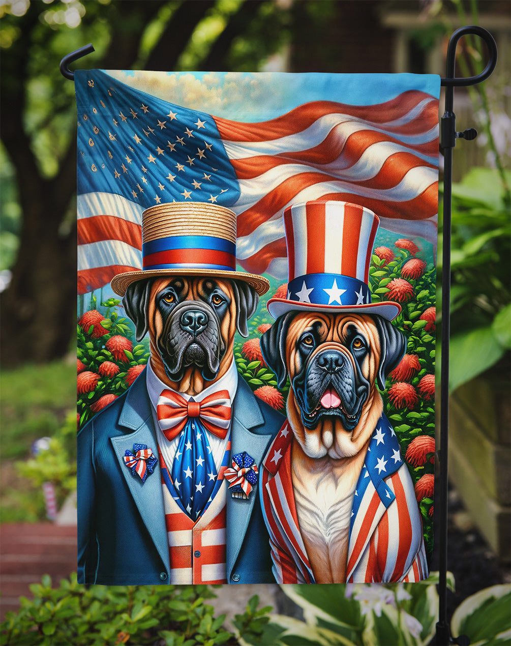 All American Mastiff Garden Flag