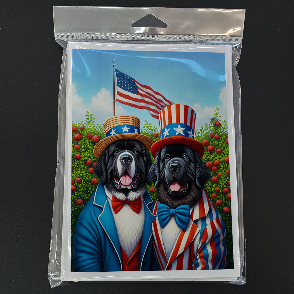 All American Newfoundland Greeting Cards Pack of 8