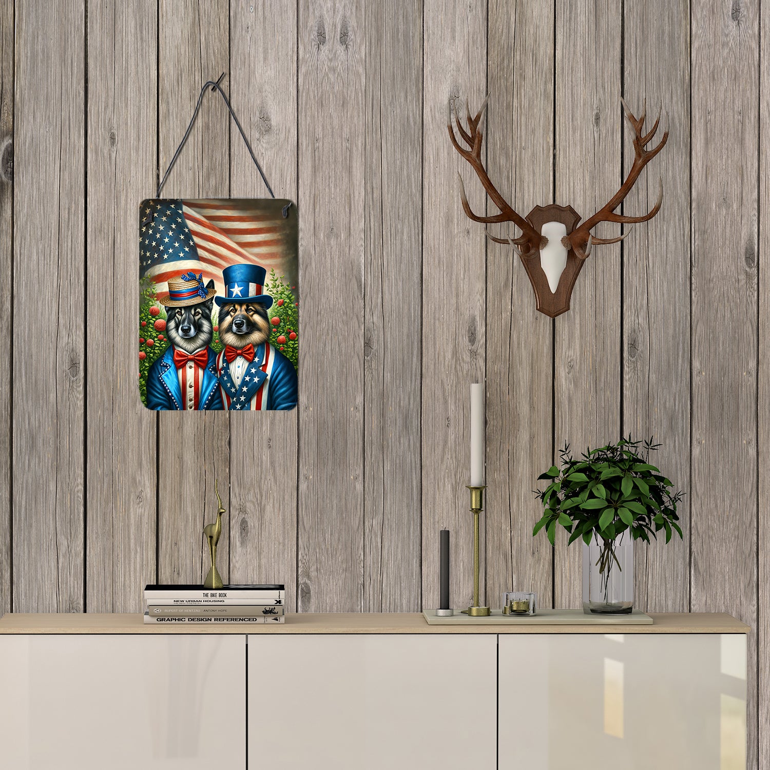 All American Norwegian Elkhound Wall or Door Hanging Prints