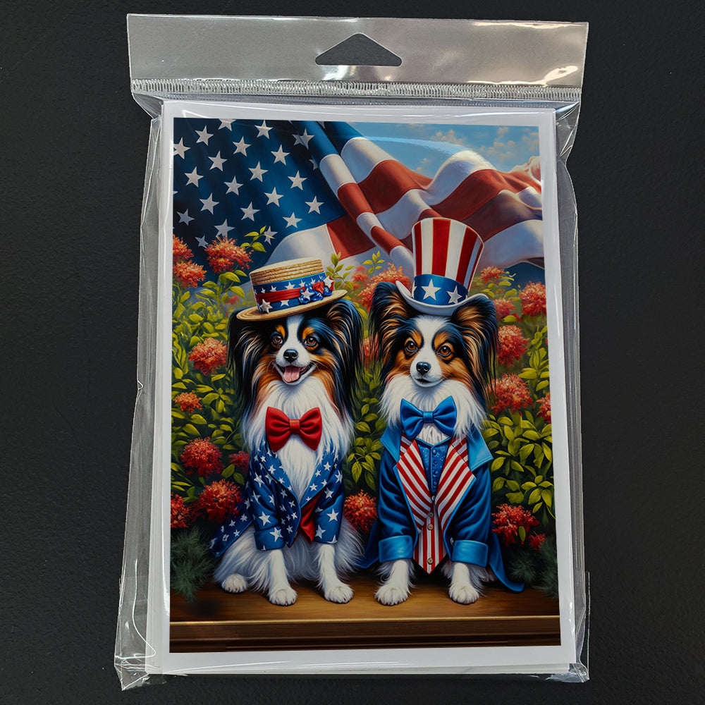 All American Papillon Greeting Cards Pack of 8