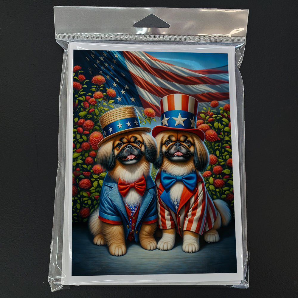 All American Pekingese Greeting Cards Pack of 8