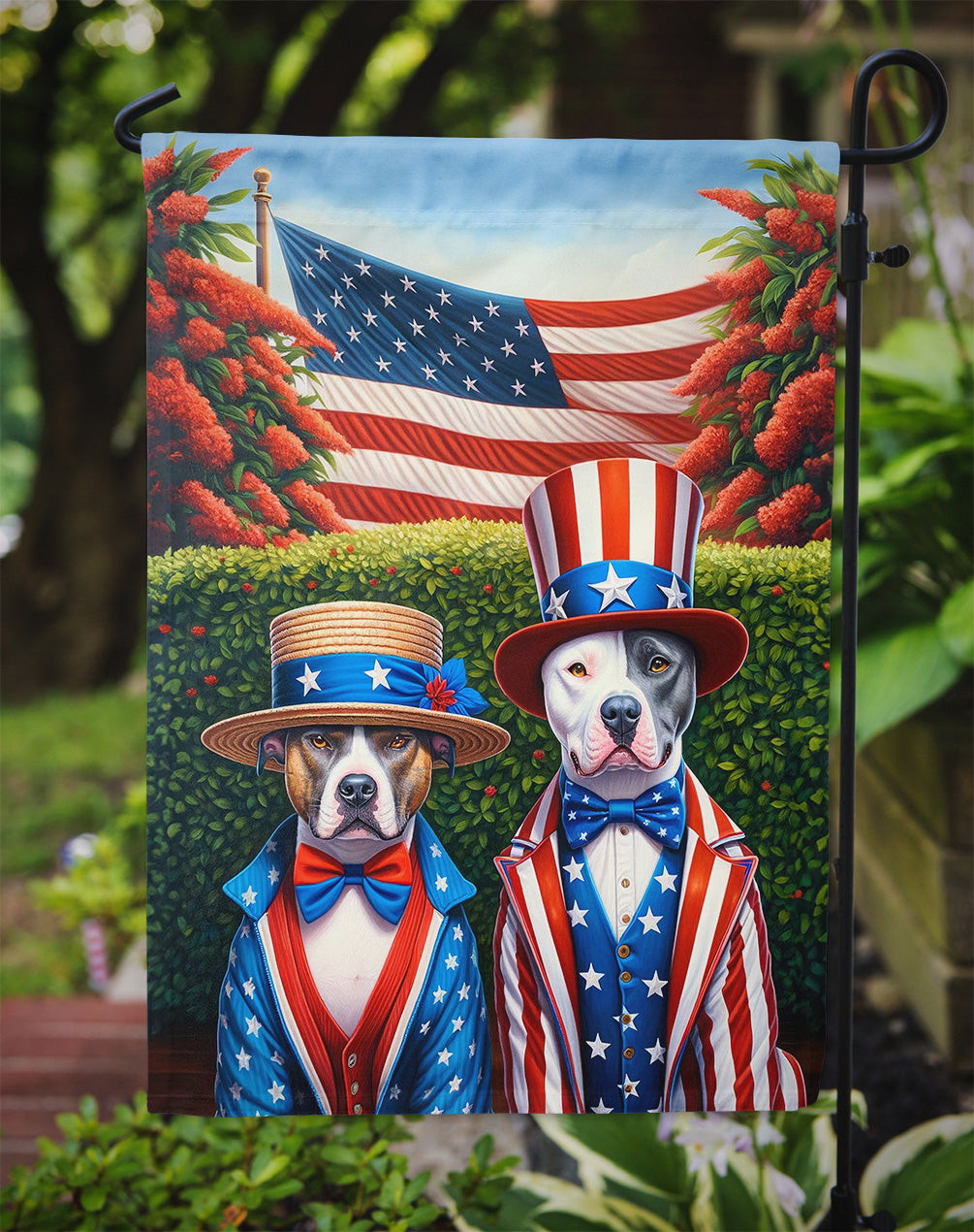 All American Pit Bull Terrier Garden Flag