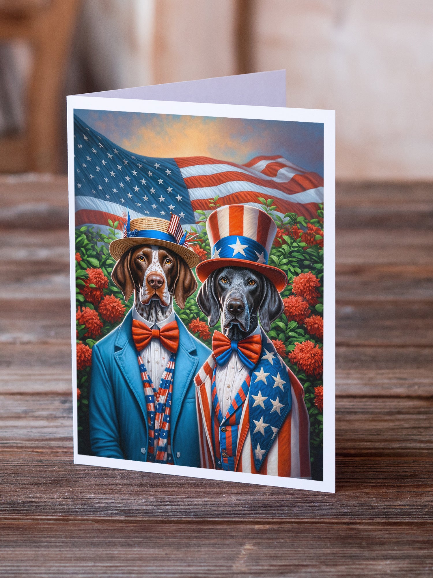 All American Pointer Greeting Cards Pack of 8