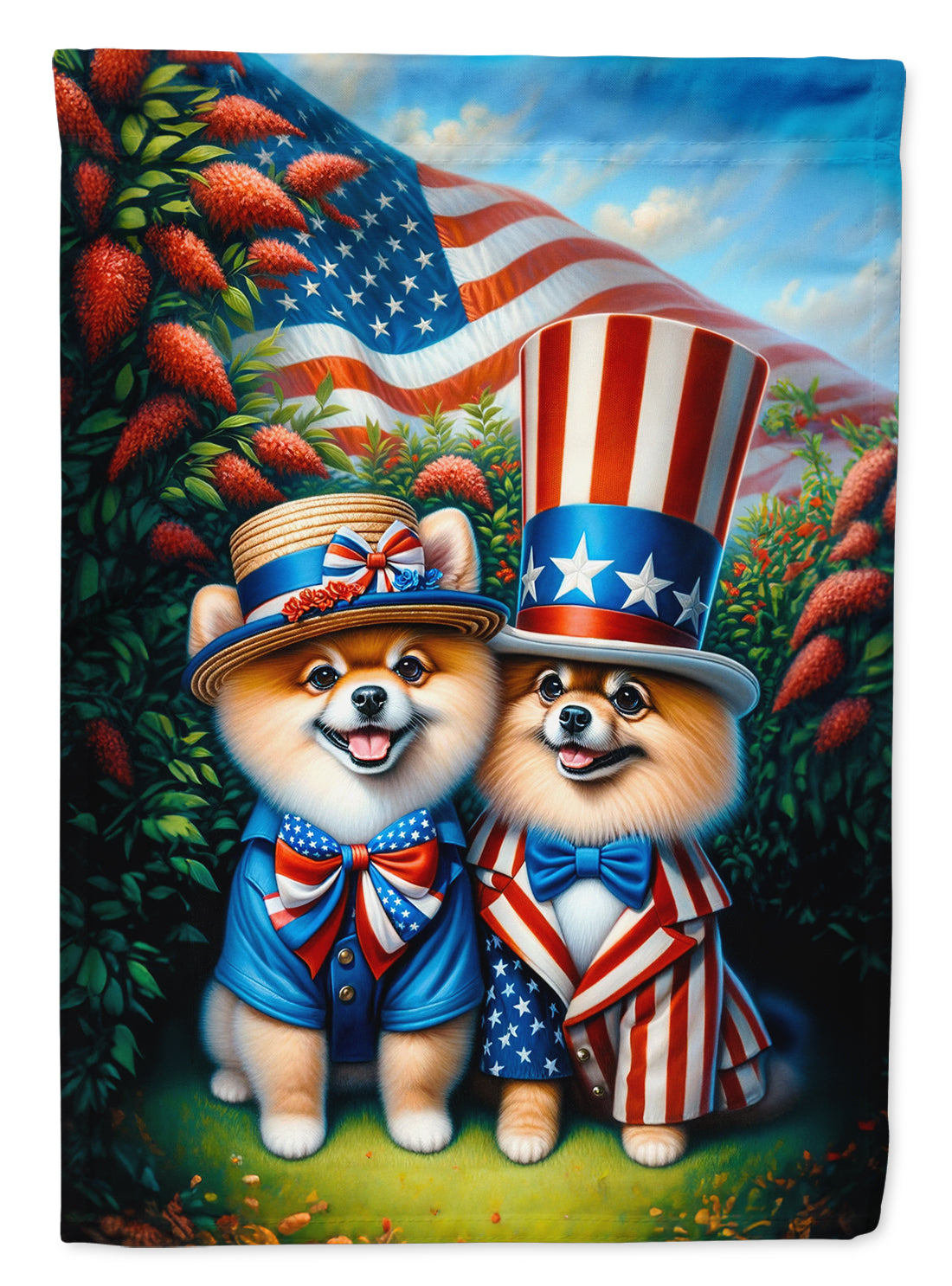 Buy this All American Pomeranian Garden Flag