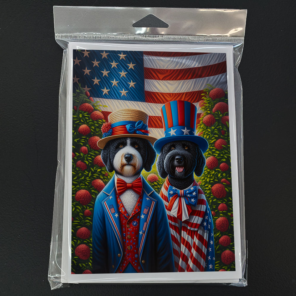 All American Portuguese Water Dog Greeting Cards Pack of 8
