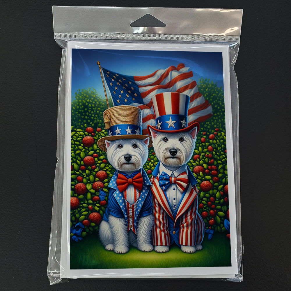 All American Westie Greeting Cards Pack of 8