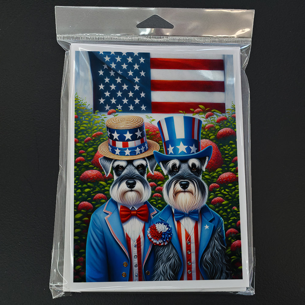 All American Schnauzer Greeting Cards Pack of 8