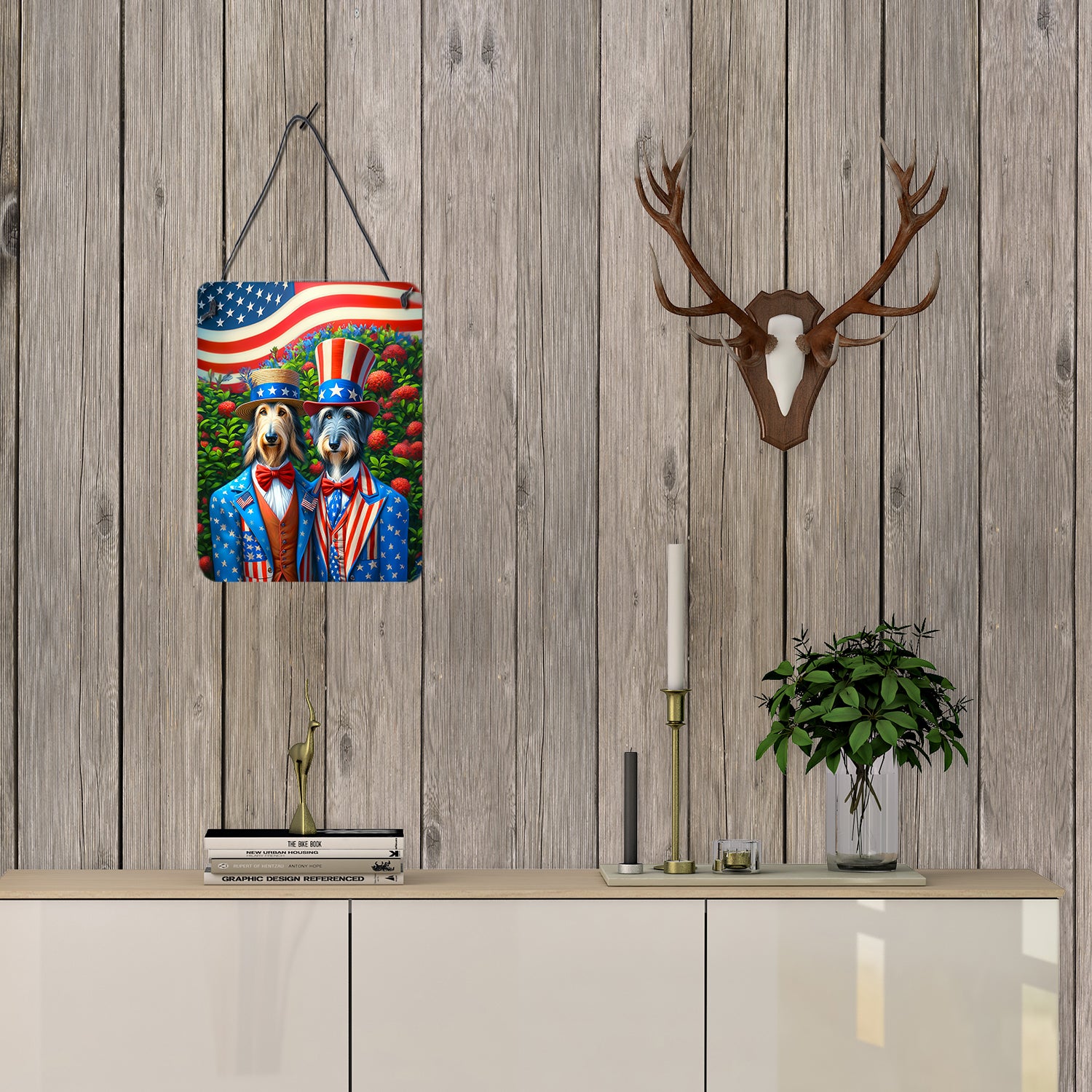 All American Scottish Deerhound Wall or Door Hanging Prints