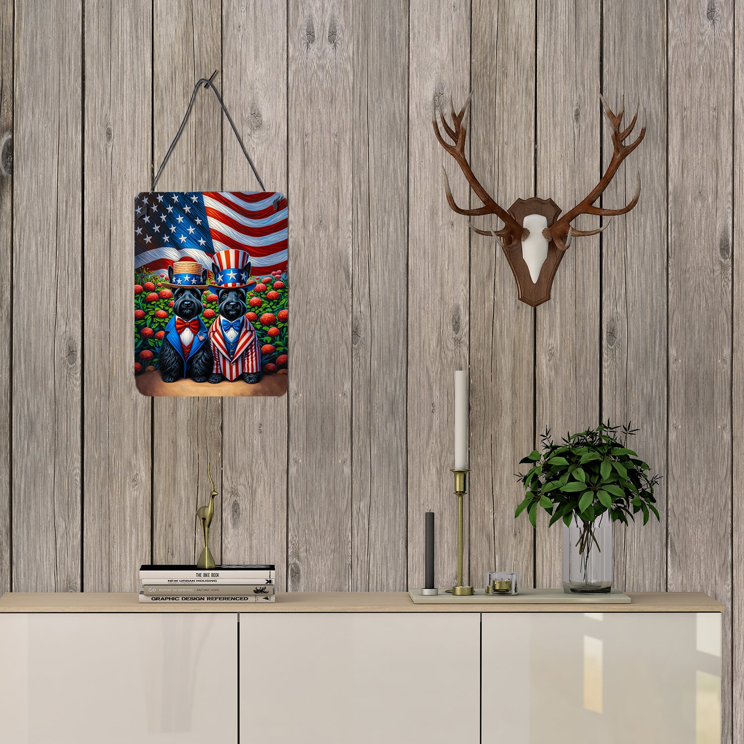 All American Scottish Terrier Wall or Door Hanging Prints