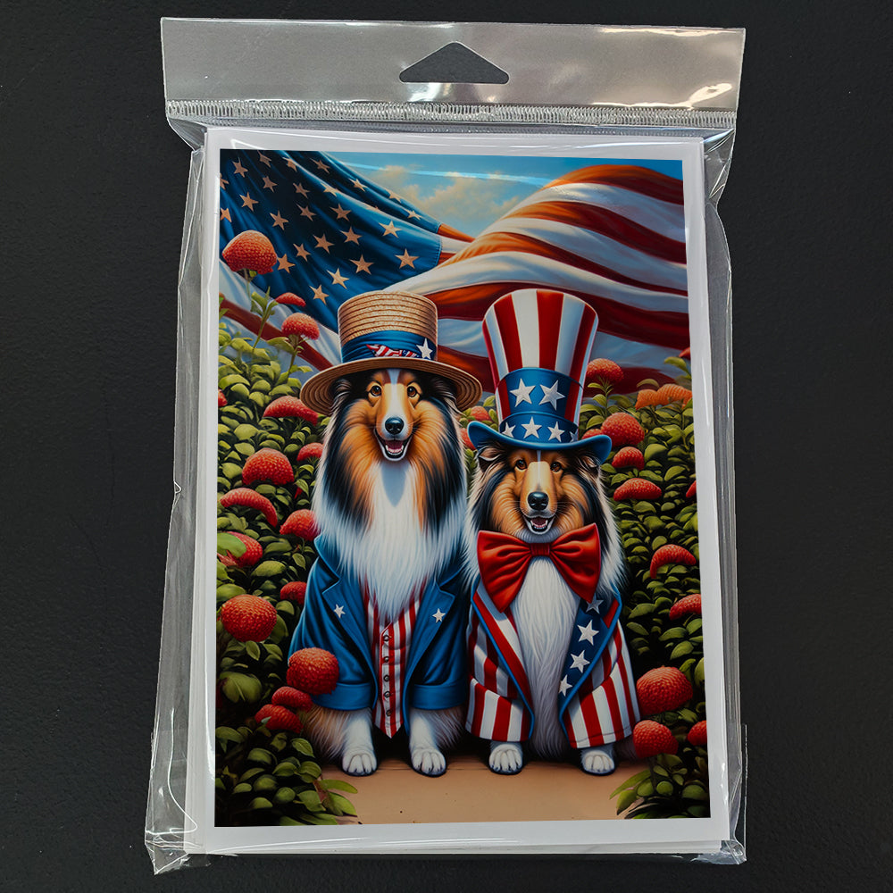 All American Sheltie Greeting Cards Pack of 8
