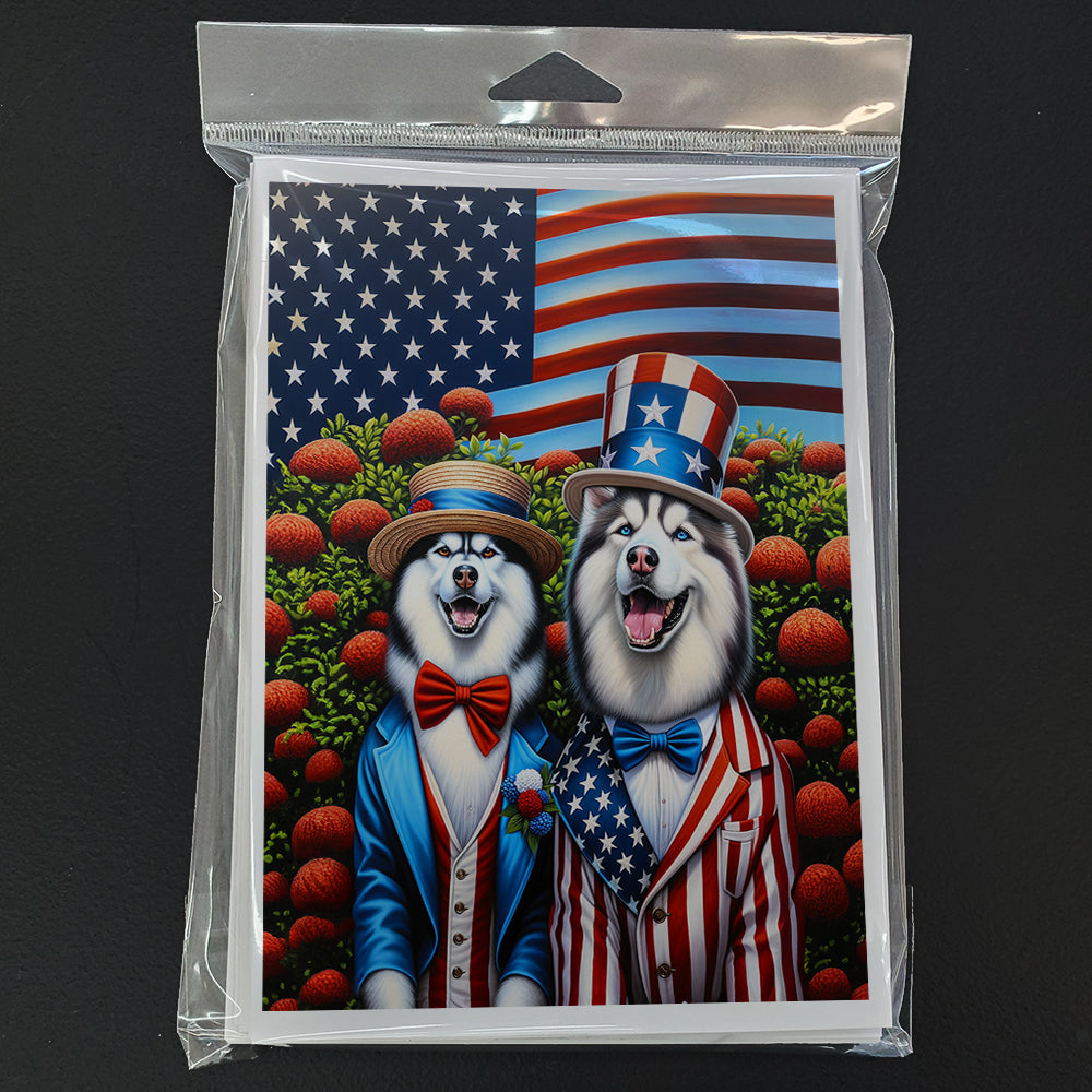 All American Siberian Husky Greeting Cards Pack of 8