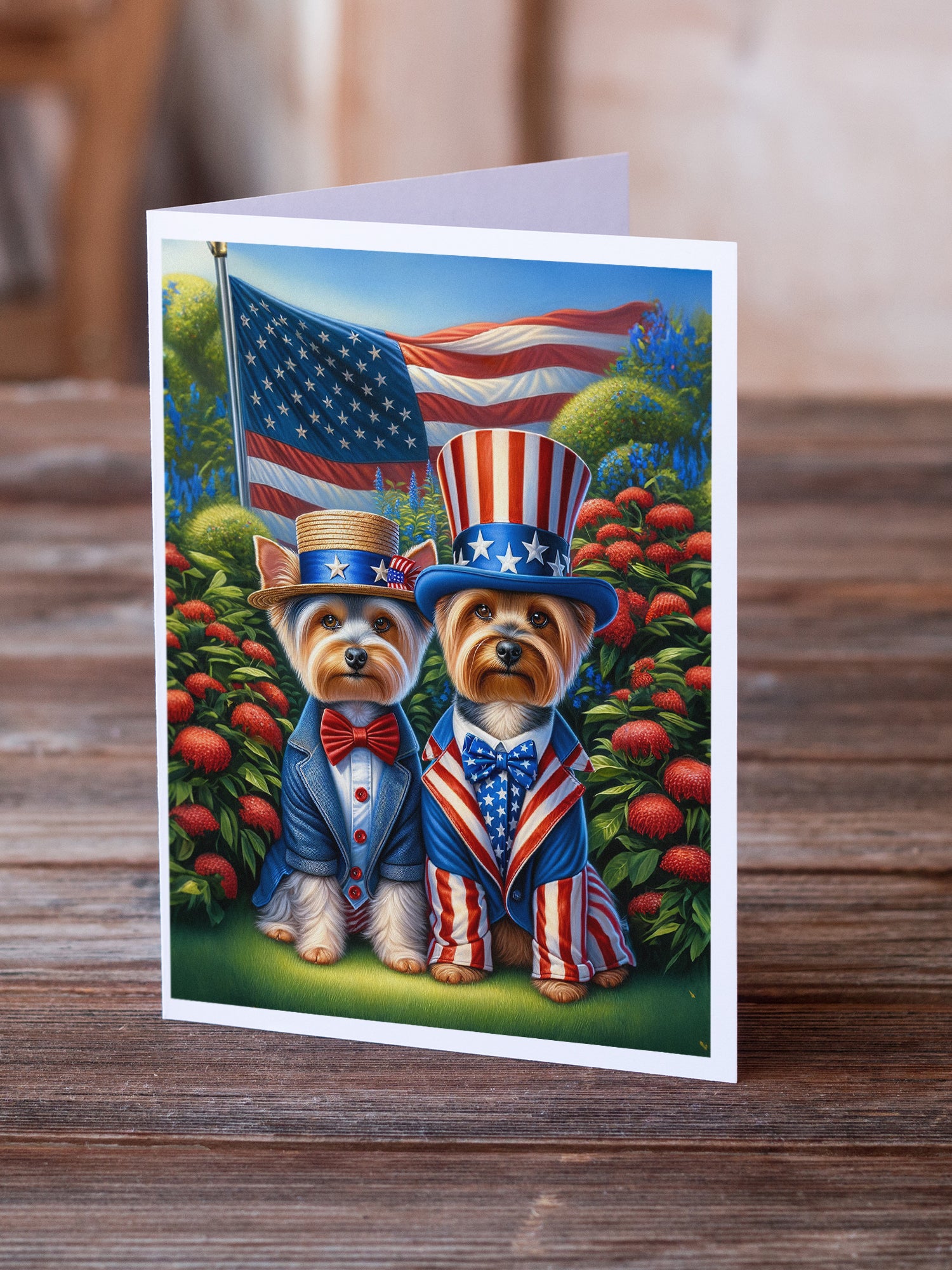 All American Silky Terrier Greeting Cards Pack of 8