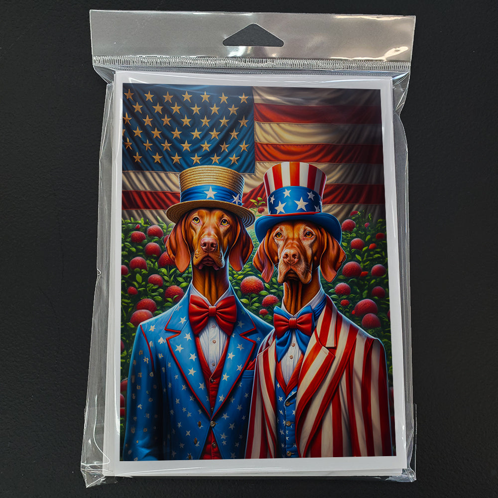 All American Vizsla Greeting Cards Pack of 8