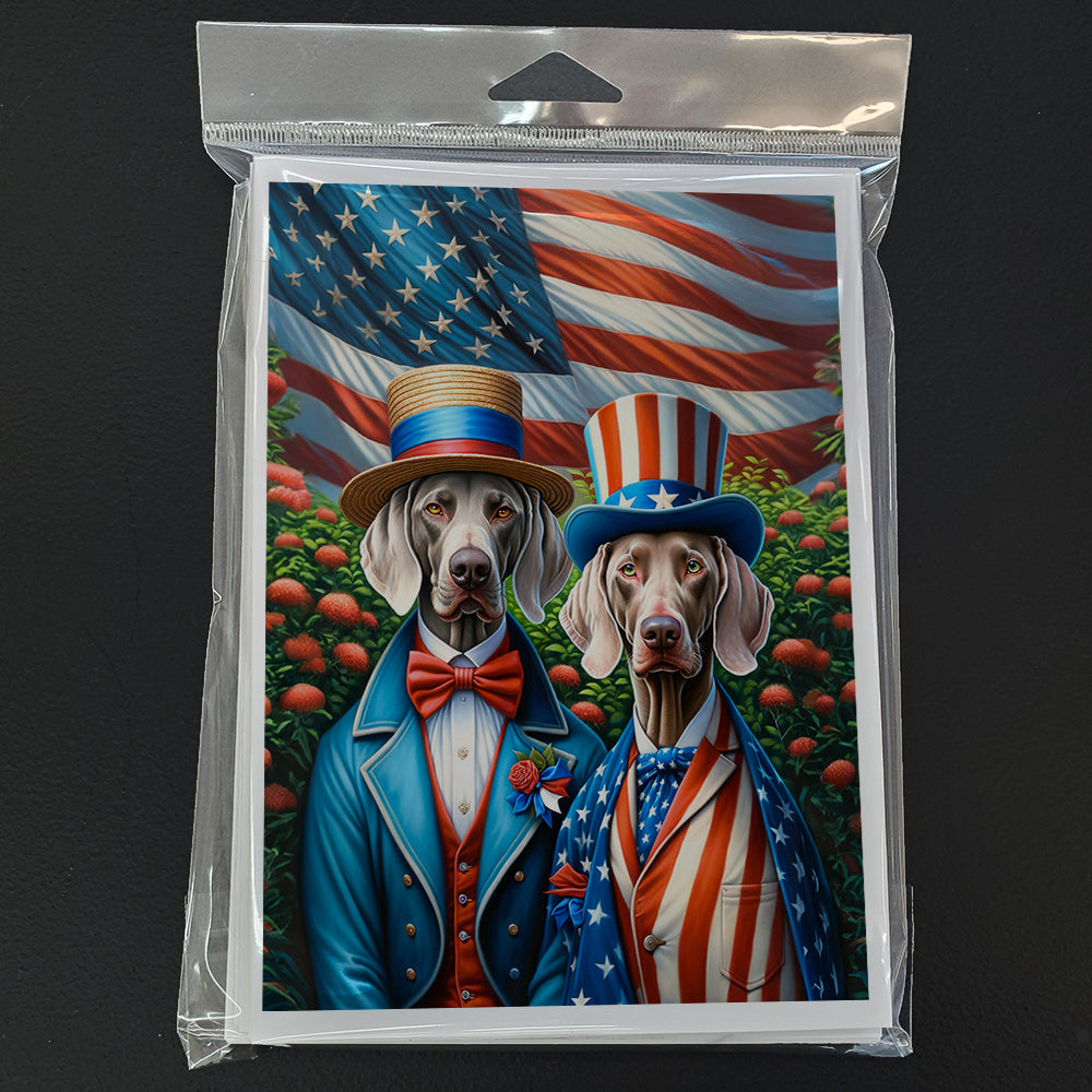 All American Weimaraner Greeting Cards Pack of 8