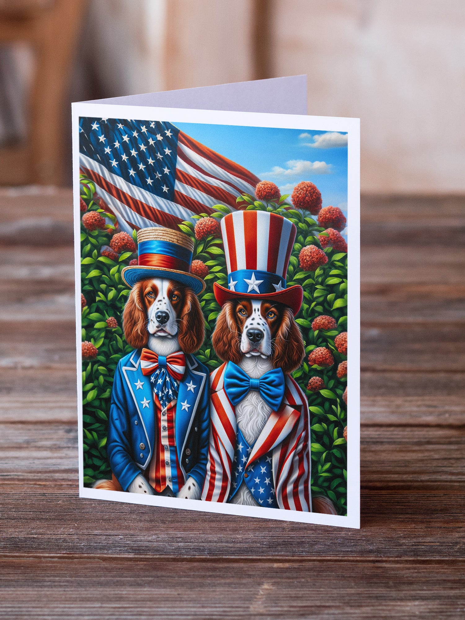 All American Welsh Springer Spaniel Greeting Cards Pack of 8