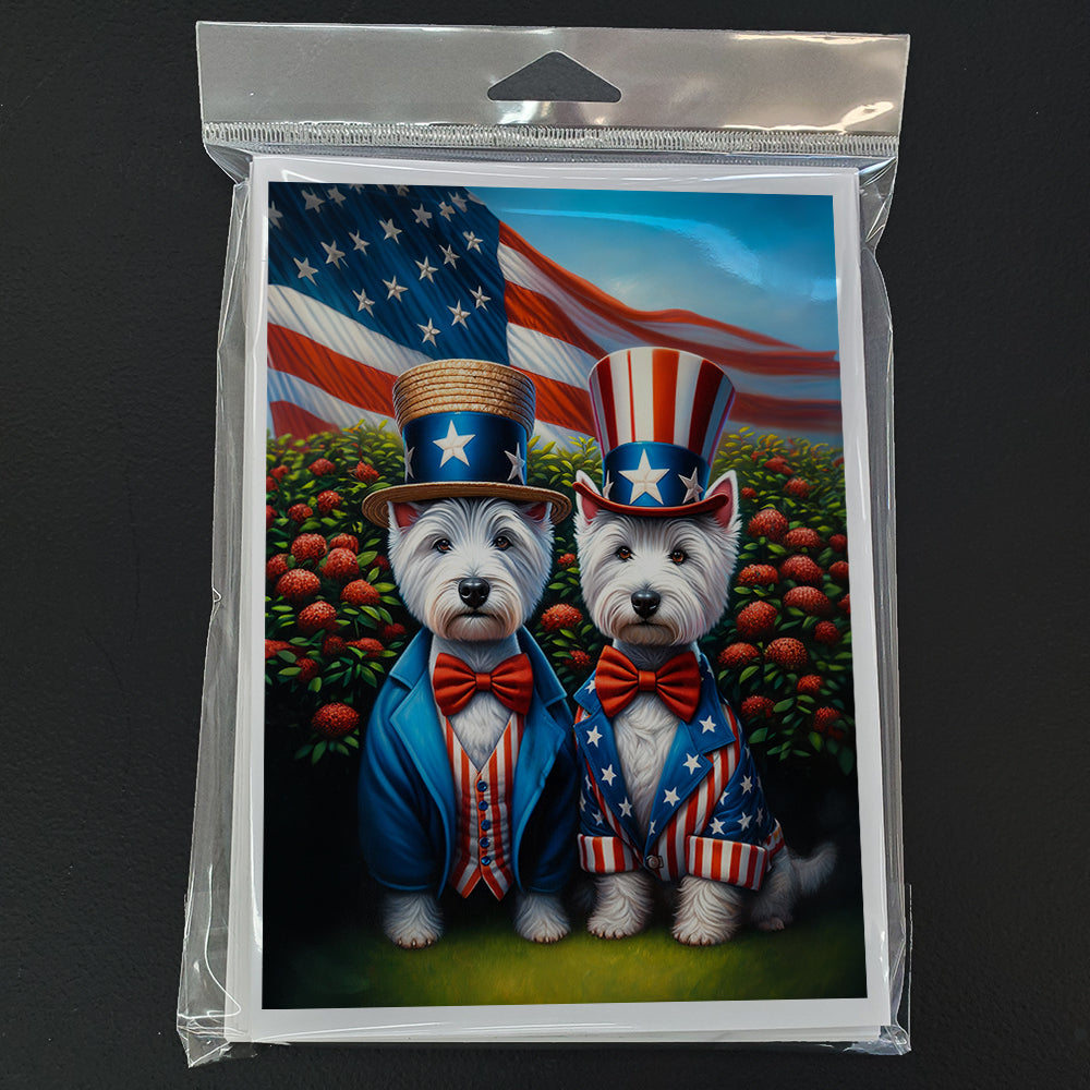 All American Westie Greeting Cards Pack of 8