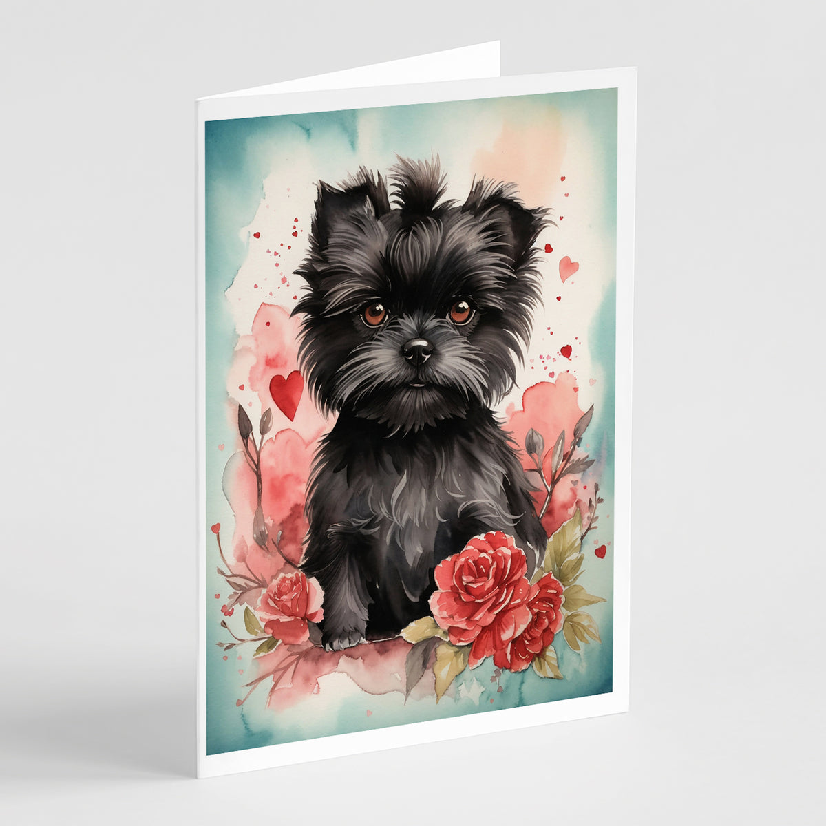 Buy this Affenpinscher Valentine Roses Greeting Cards Pack of 8
