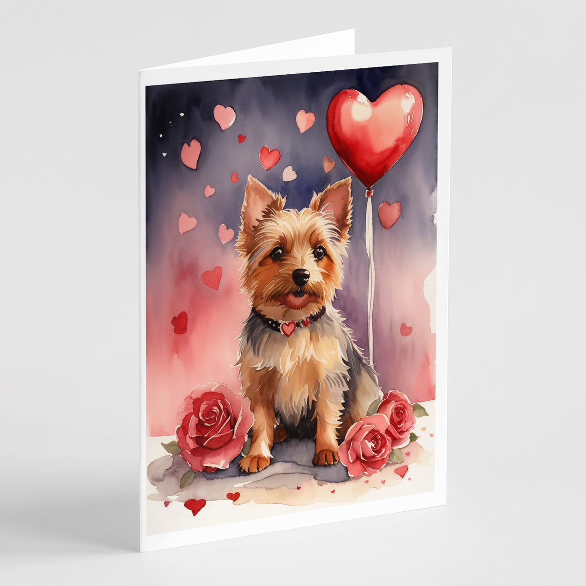 Buy this Australian Terrier Valentine Roses Greeting Cards Pack of 8