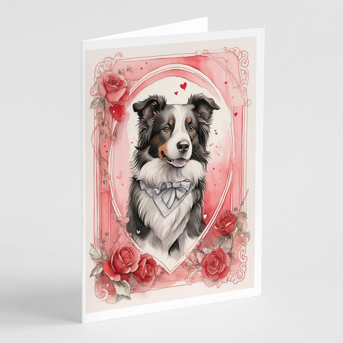 Buy this Border Collie Valentine Roses Greeting Cards Pack of 8