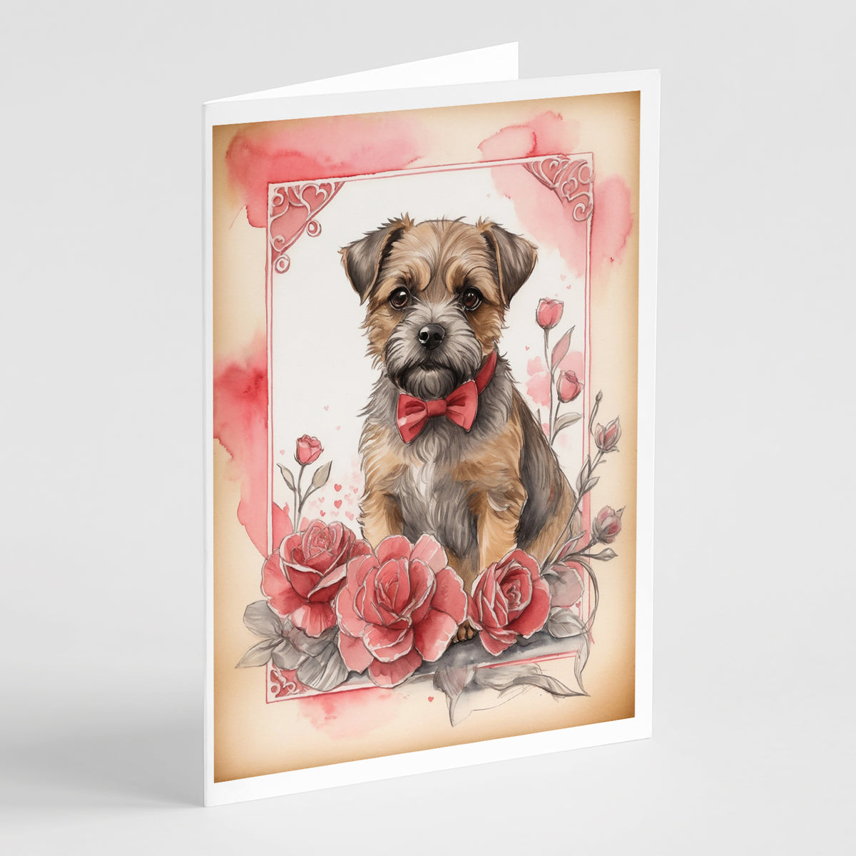 Buy this Border Terrier Valentine Roses Greeting Cards Pack of 8