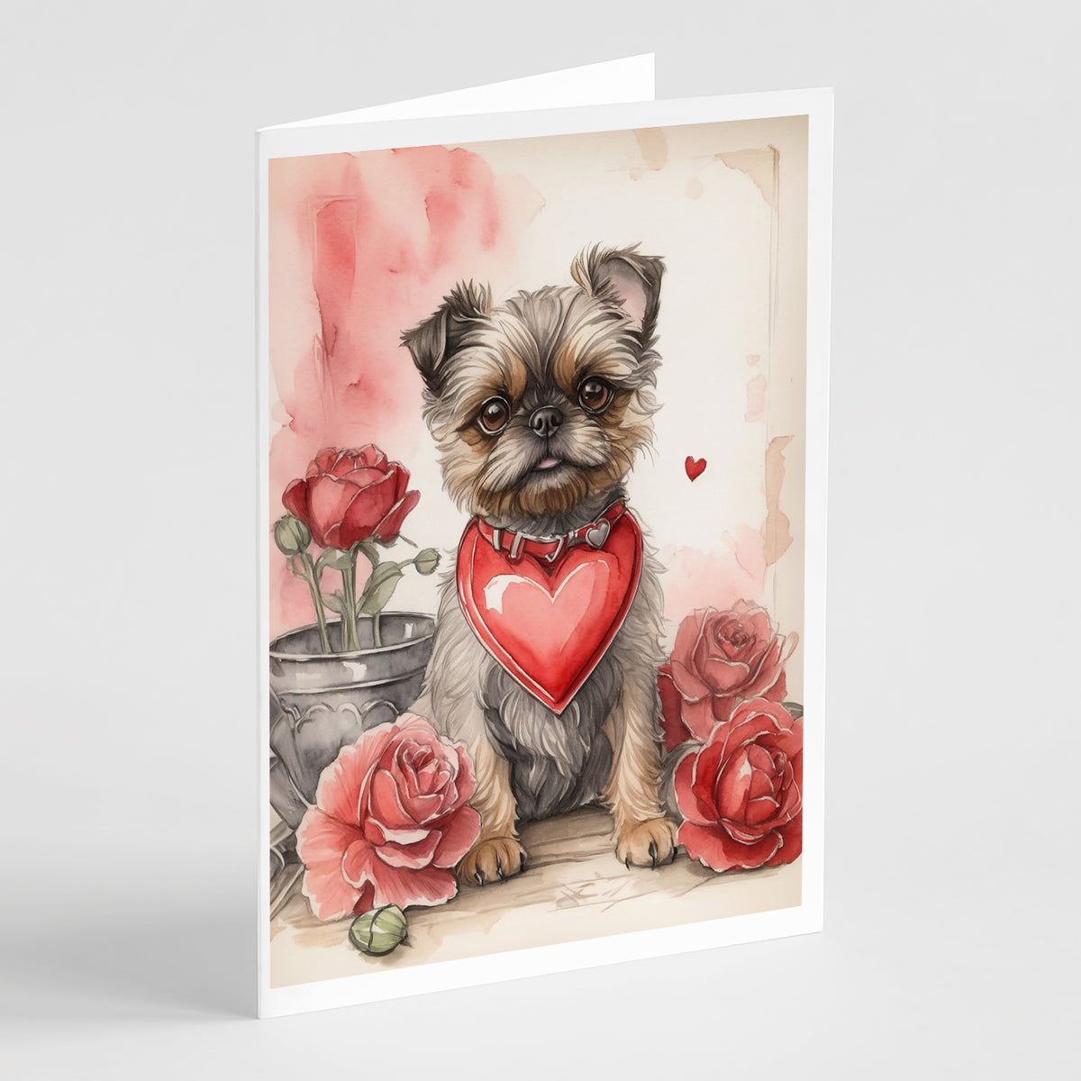 Buy this Brussels Griffon Valentine Roses Greeting Cards Pack of 8