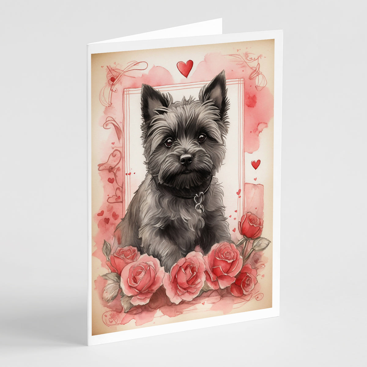 Buy this Cairn Terrier Valentine Roses Greeting Cards Pack of 8