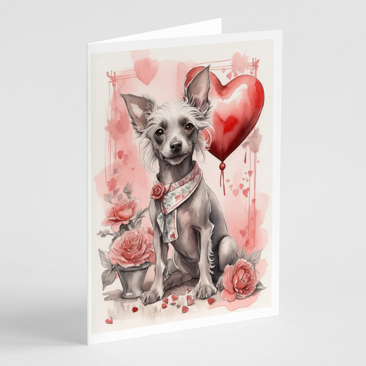 Buy this Chinese Crested Valentine Roses Greeting Cards Pack of 8