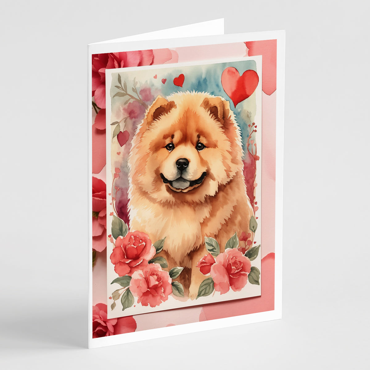 Buy this Chow Chow Valentine Roses Greeting Cards Pack of 8