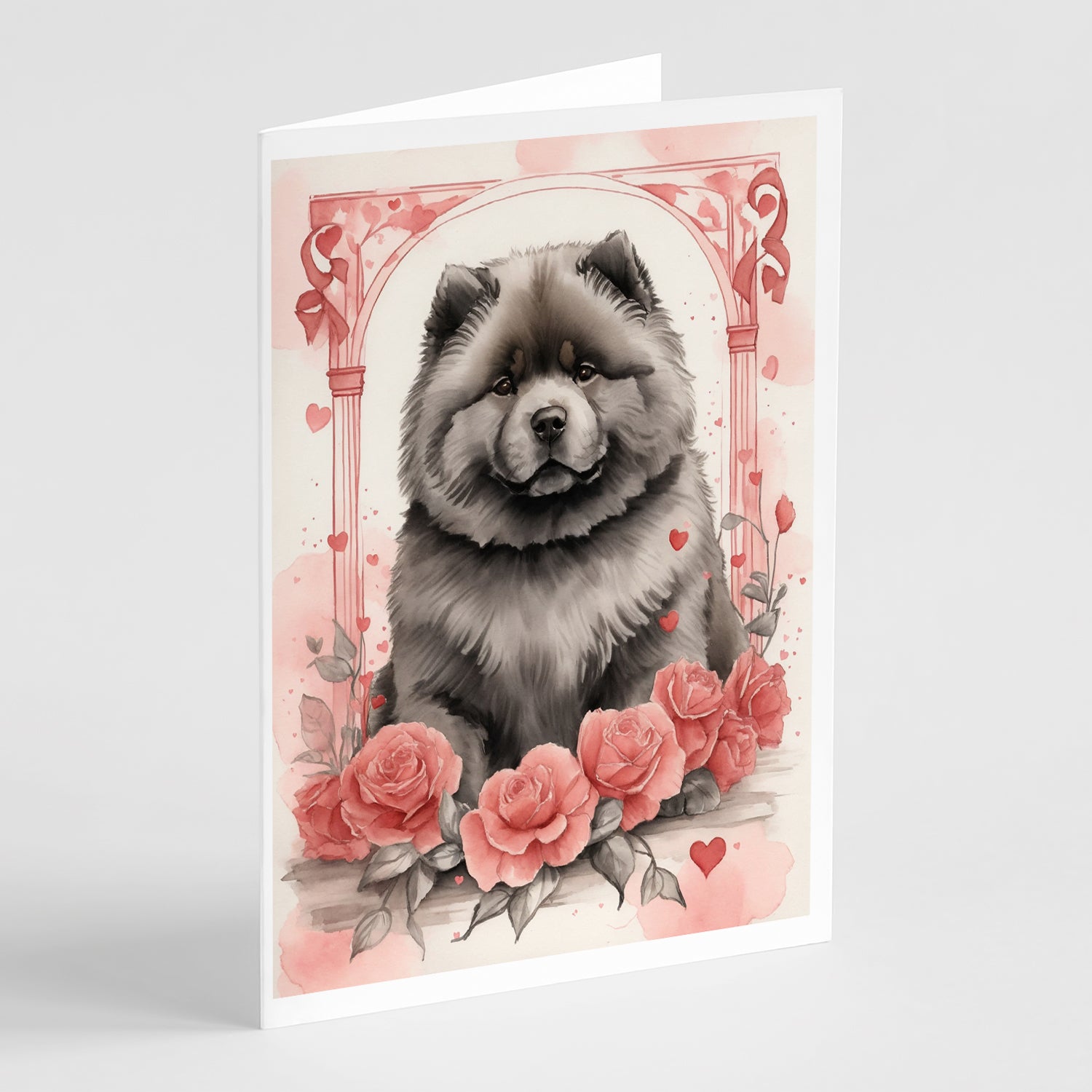 Buy this Chow Chow Valentine Roses Greeting Cards Pack of 8