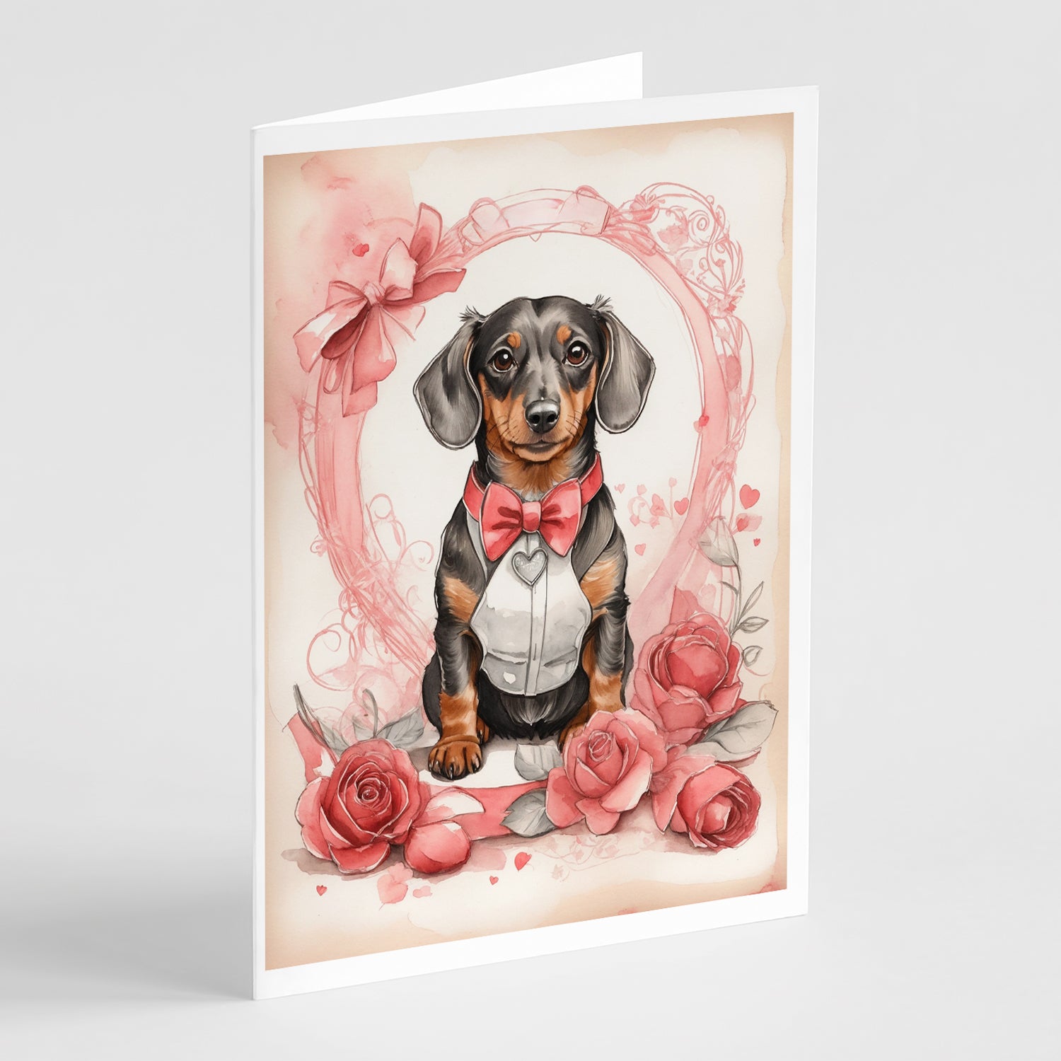 Buy this Dachshund Valentine Roses Greeting Cards Pack of 8