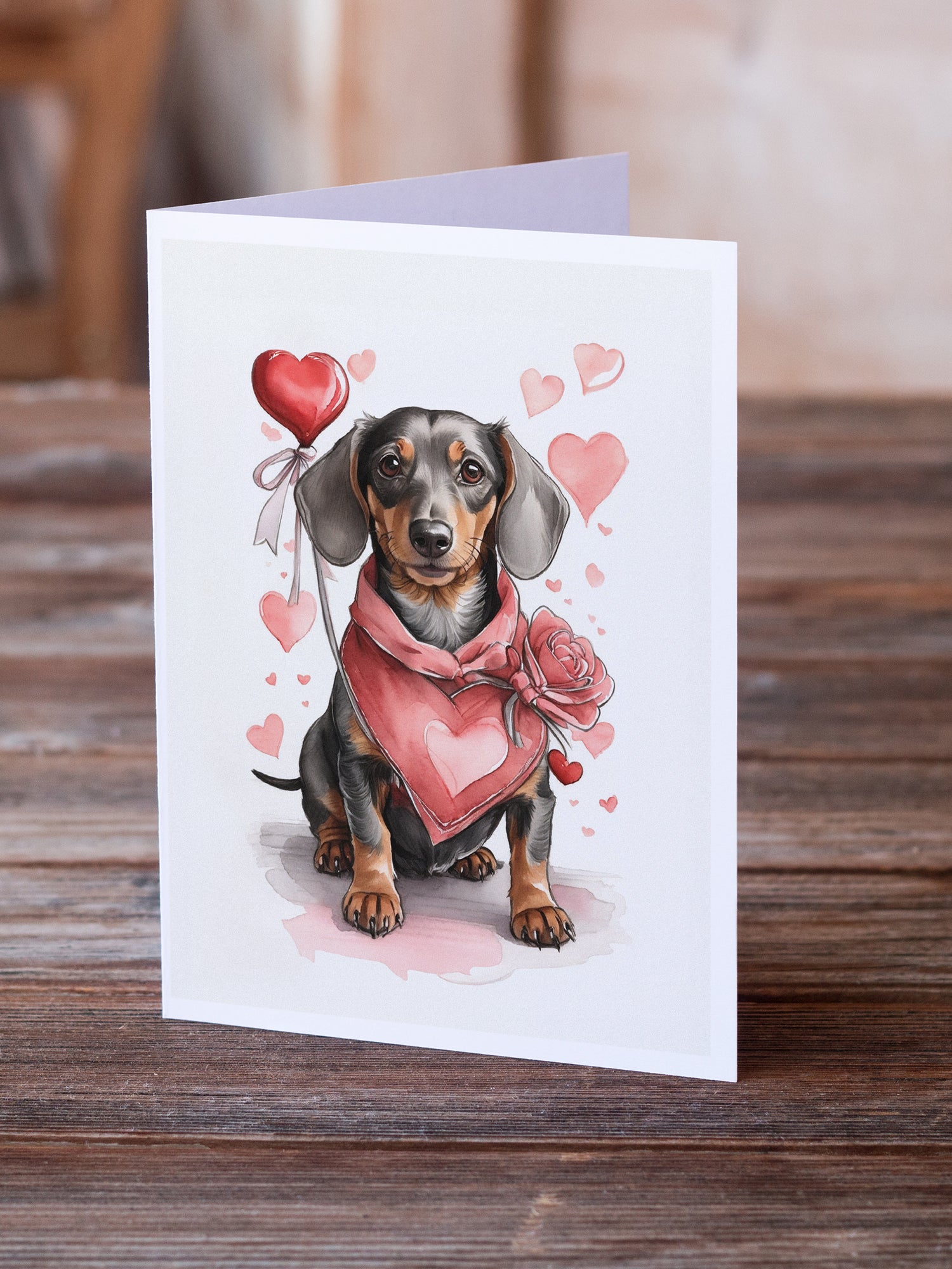 Buy this Dachshund Valentine Roses Greeting Cards Pack of 8