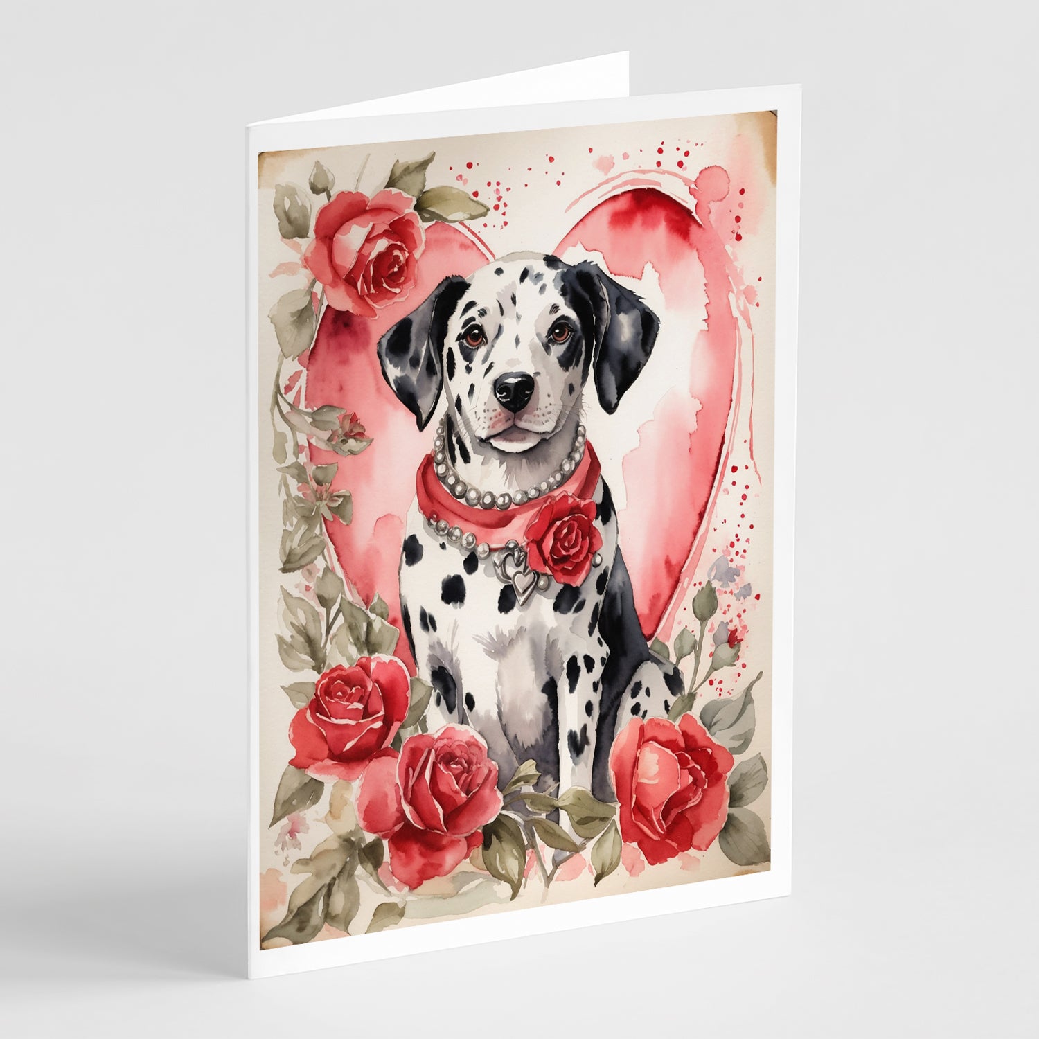 Buy this Dalmatian Valentine Roses Greeting Cards Pack of 8