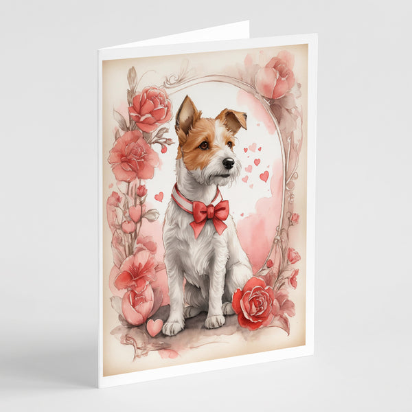 Buy this Fox Terrier Valentine Roses Greeting Cards Pack of 8