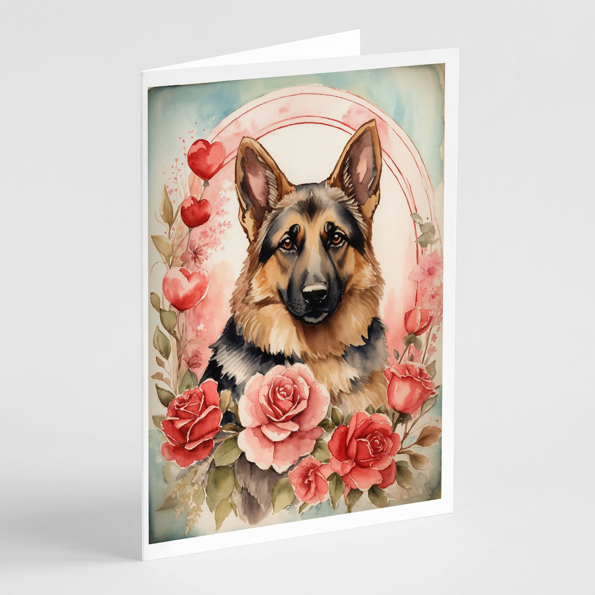 Buy this German Shepherd Valentine Roses Greeting Cards Pack of 8