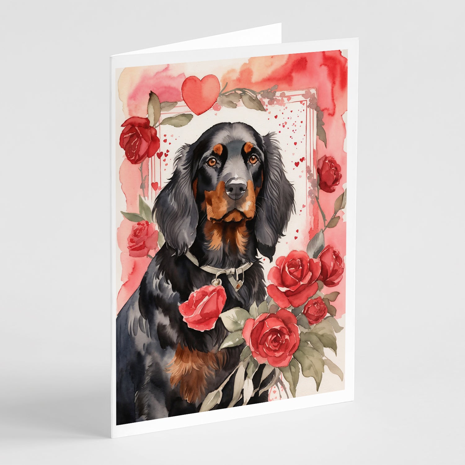 Buy this Gordon Setter Valentine Roses Greeting Cards Pack of 8