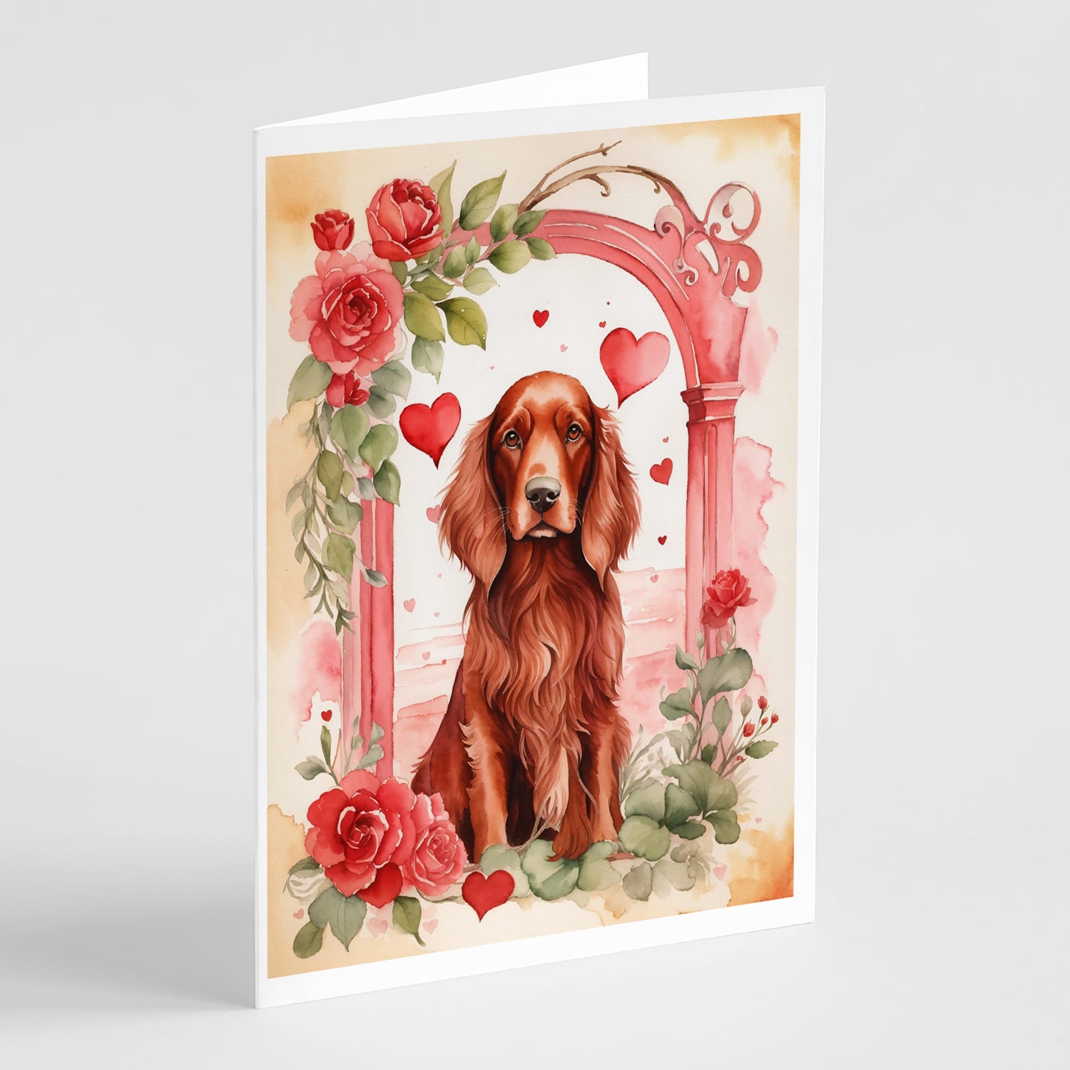Buy this Irish Setter Valentine Roses Greeting Cards Pack of 8