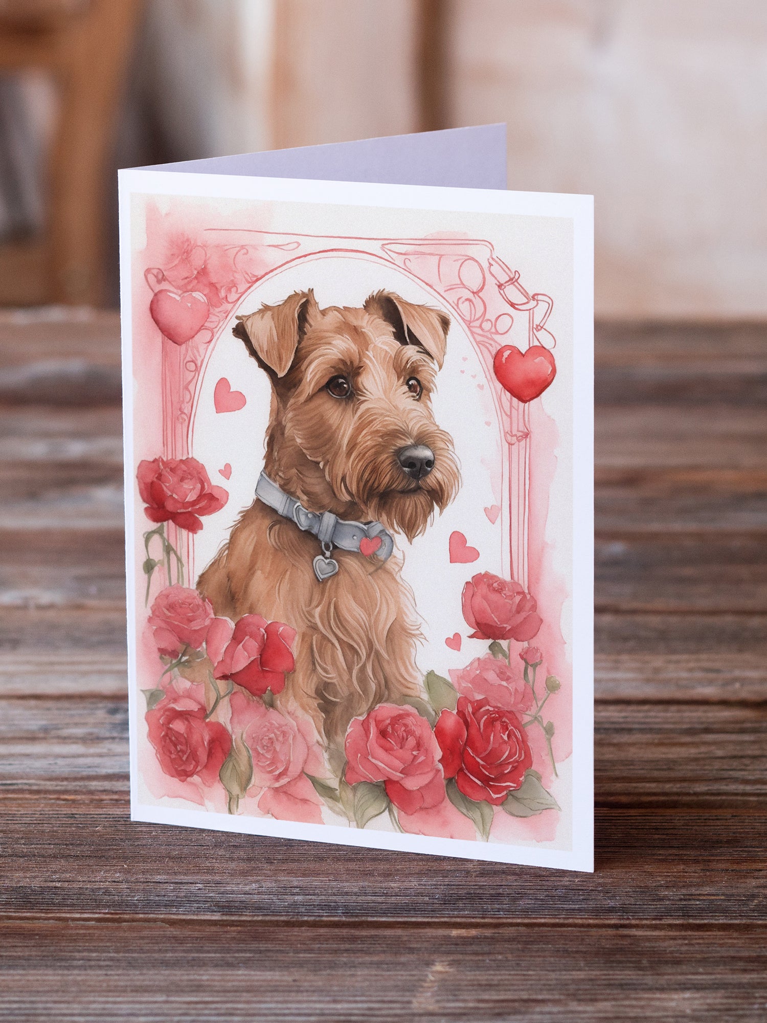 Buy this Irish Terrier Valentine Roses Greeting Cards Pack of 8