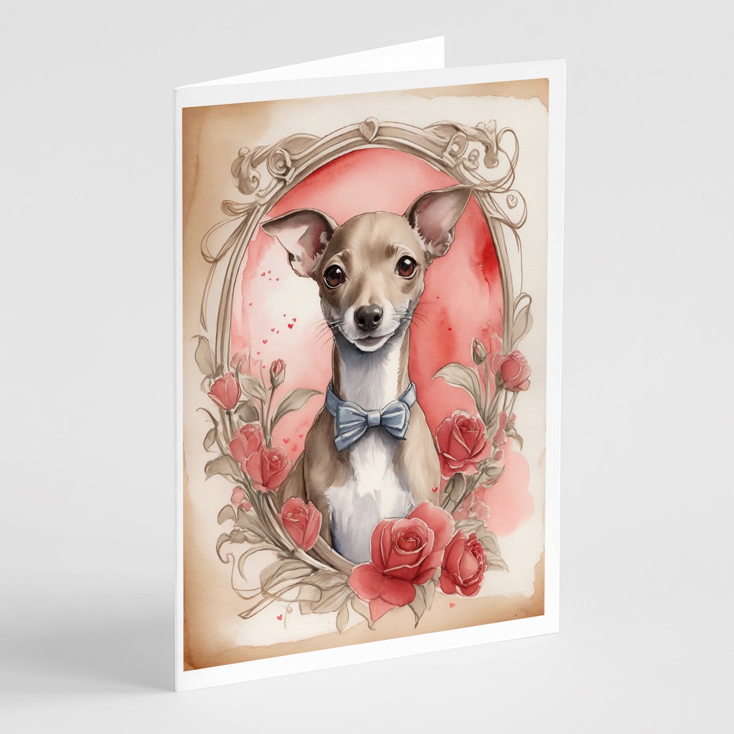 Buy this Italian Greyhound Valentine Roses Greeting Cards Pack of 8