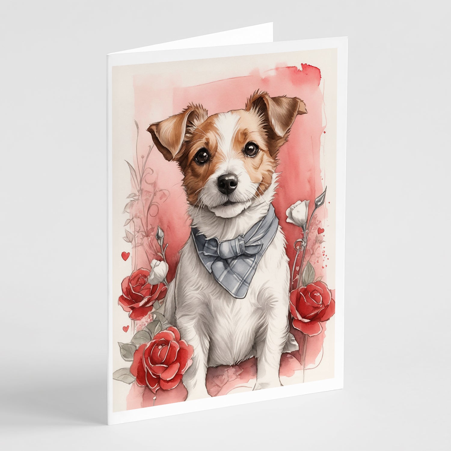 Buy this Jack Russell Terrier Valentine Roses Greeting Cards Pack of 8