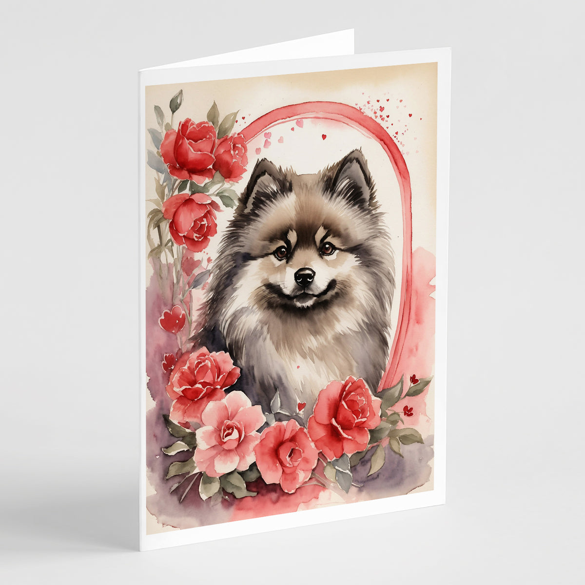Buy this Keeshond Valentine Roses Greeting Cards Pack of 8