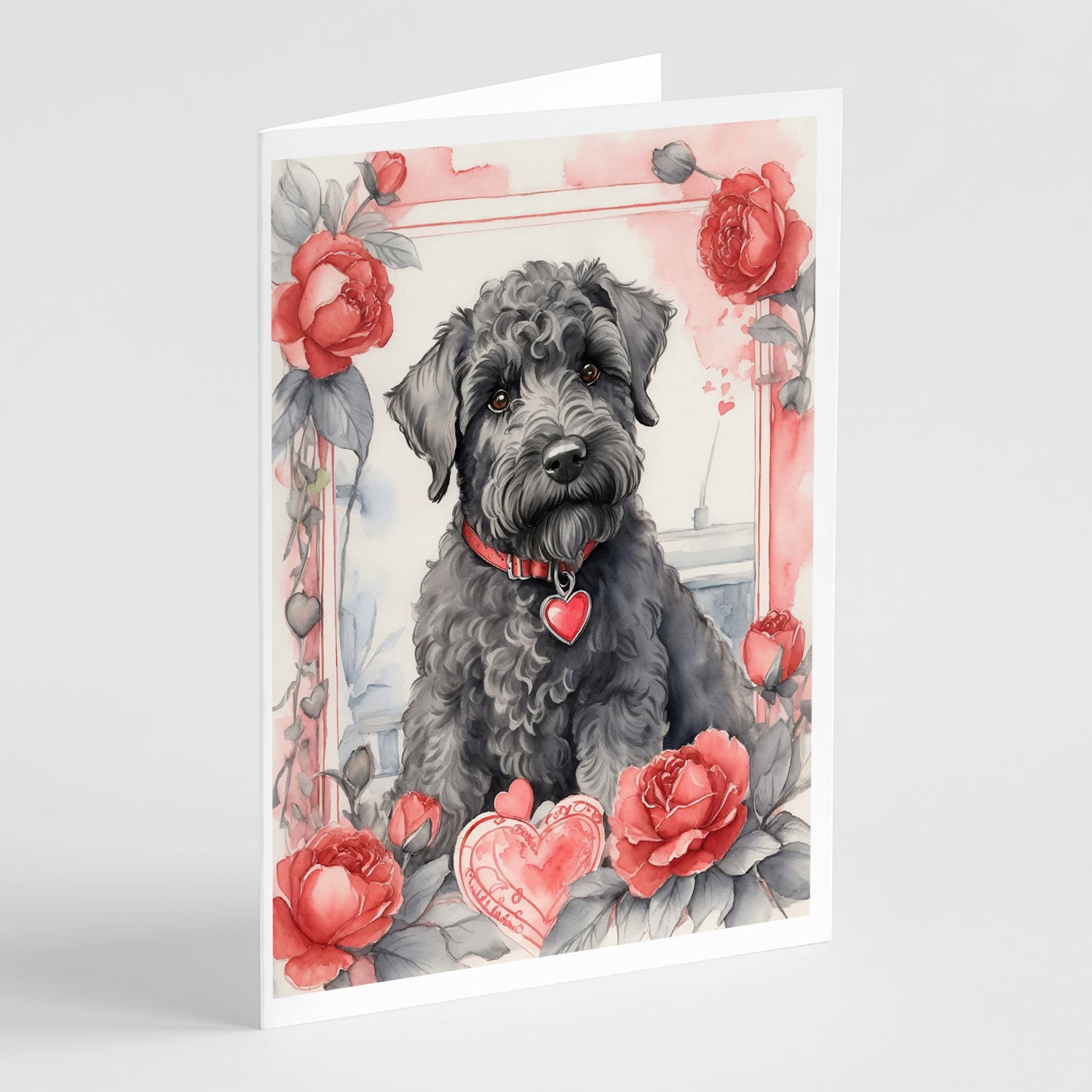 Buy this Kerry Blue Terrier Valentine Roses Greeting Cards Pack of 8