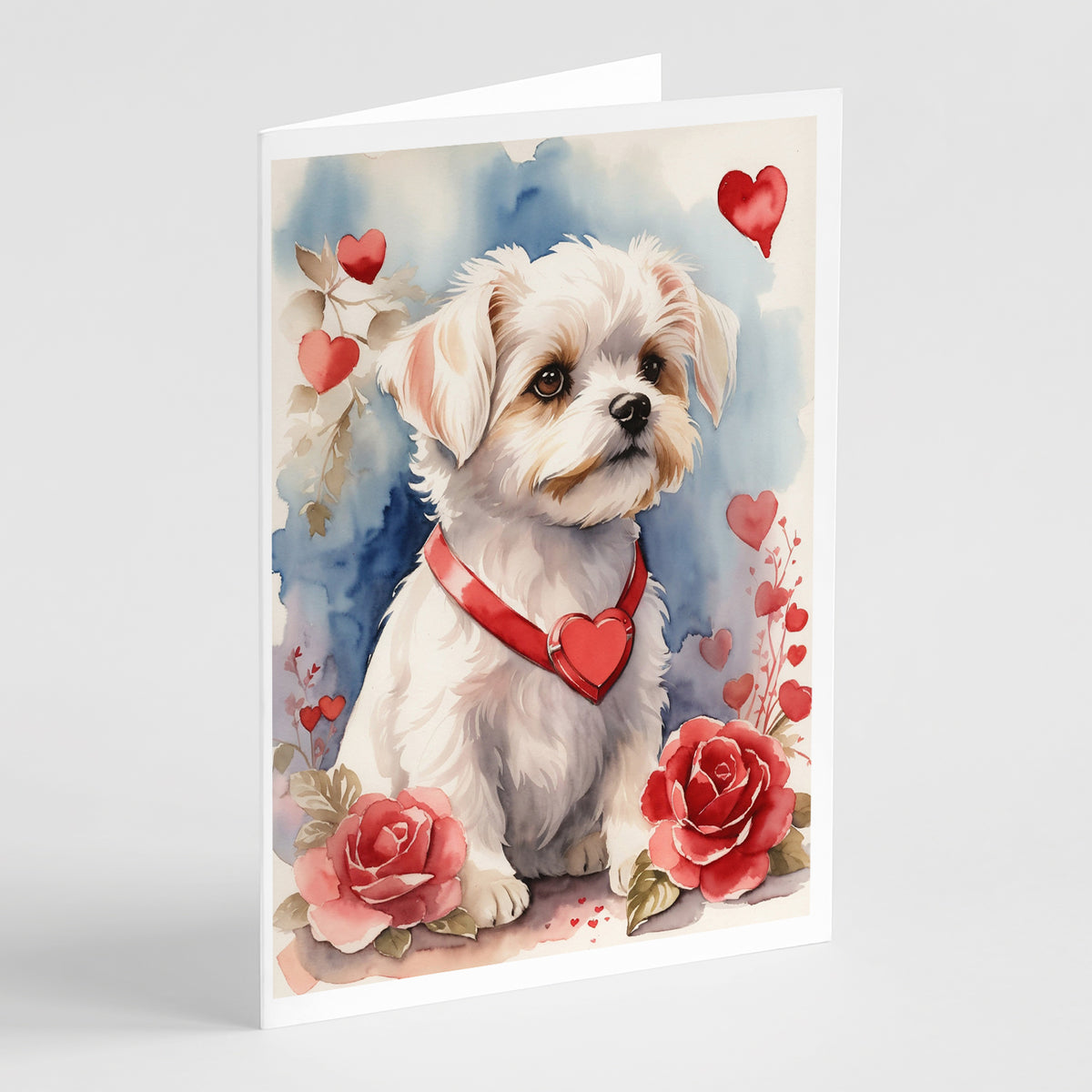 Buy this Maltese Valentine Roses Greeting Cards Pack of 8