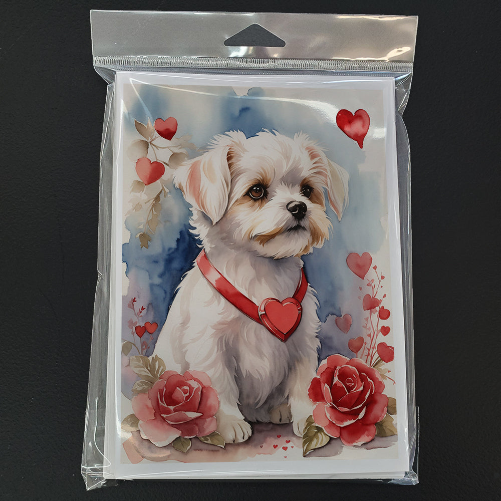 Maltese Valentine Roses Greeting Cards Pack of 8