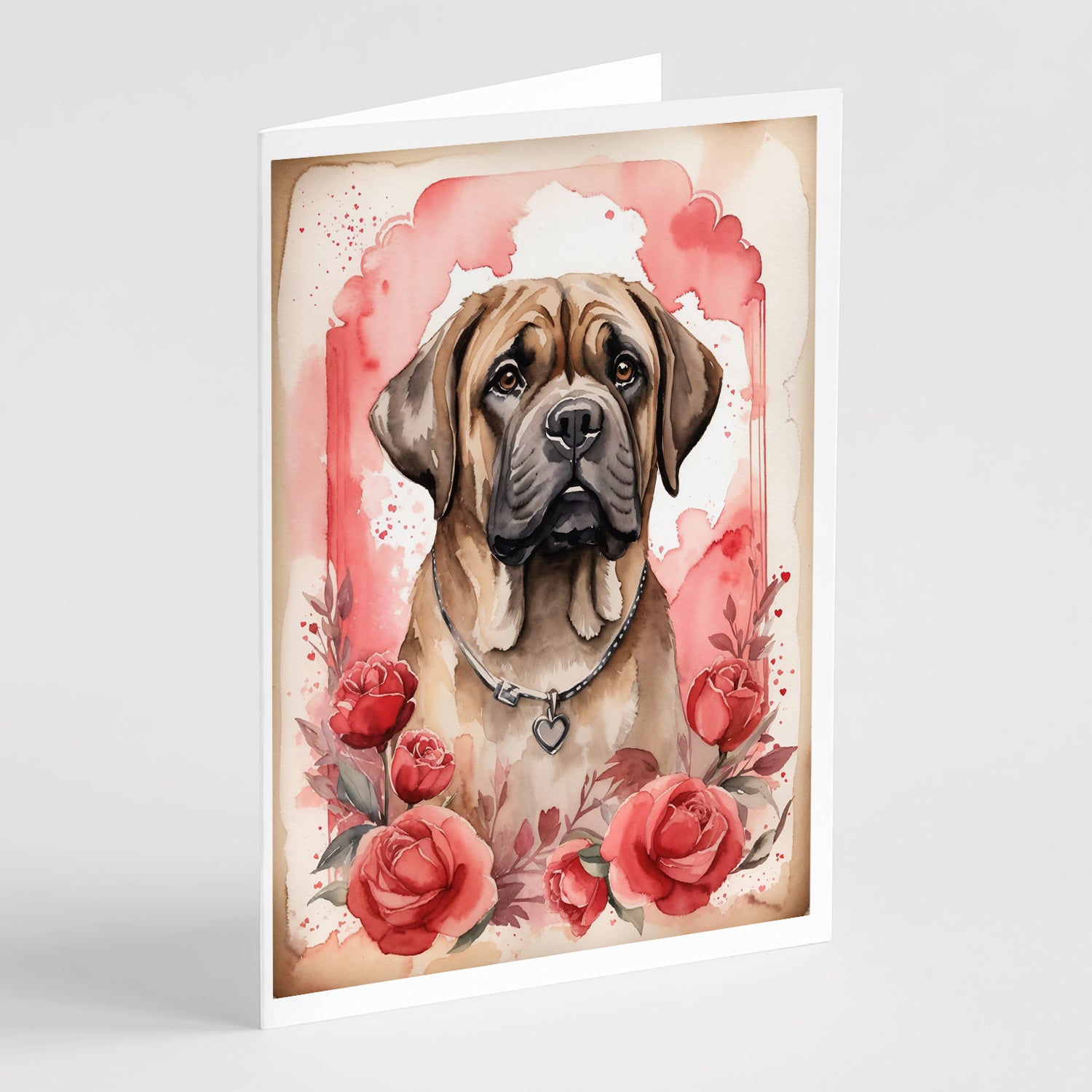 Buy this Mastiff Valentine Roses Greeting Cards Pack of 8