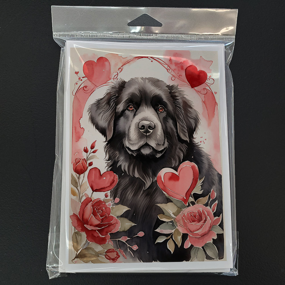 Newfoundland Valentine Roses Greeting Cards Pack of 8